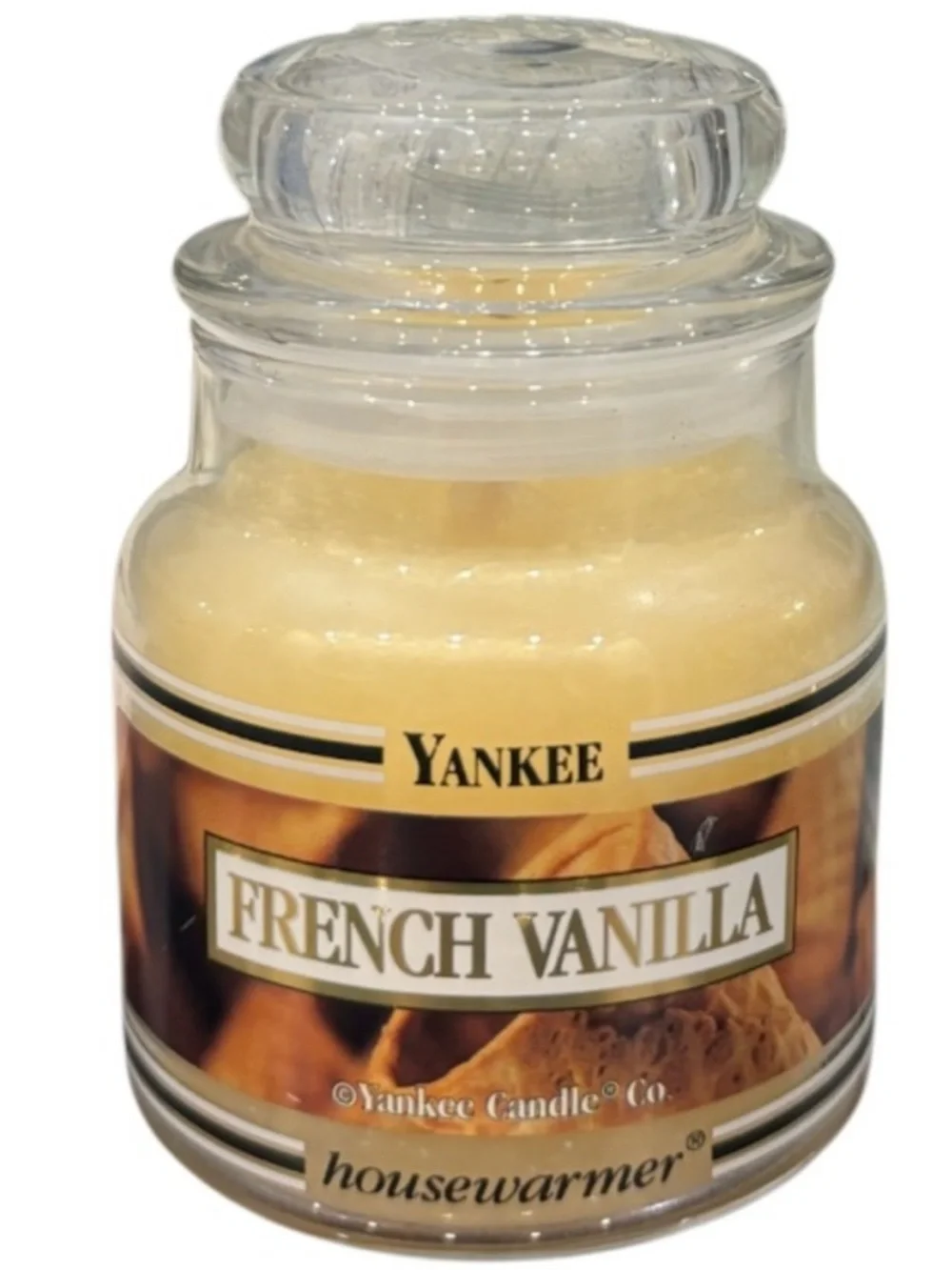 RARE Vintage Yankee Candle French Vanilla 3.7oz Small Jar Retired Black Band HTF